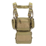 SINAIRSOFT Tactical Chest Rig Combat Vest MOLLE Carrier w/ Rifle Pistol Magazine Pouch 500D