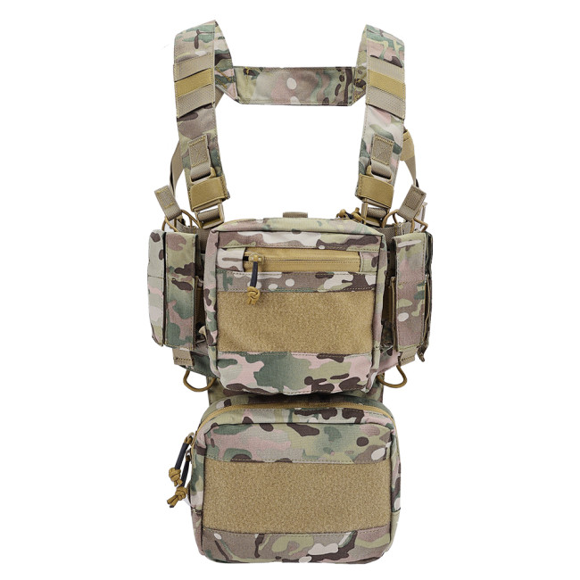 SINAIRSOFT Tactical Chest Rig Combat Vest MOLLE Carrier w/ Rifle Pistol Magazine Pouch 500D