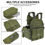 SINAIRSOFT  Tactical Vest Airsoft Hunting Vest Outdoor Men Modular Vest Molle Combat Assault Plate Carrier with Hydration Pocket