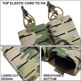 SINAIRSOFT Tactical Rifle Double 5.56 Magazine Pouch MOLLE Mag Cartridge Laser Cut Holder