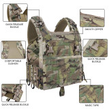 SINAIRSOFT Tactical Plate Carrier Vest Quick Release Buckle MOLLE LaserCut Back Zipper Vest