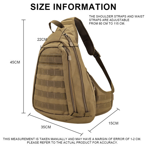 SINAIRSOFT Tactical Backpack 14 Inches Laptop Field Chest Bag Outdoor Sports Hiking Waterproof Single Shoulder Bags