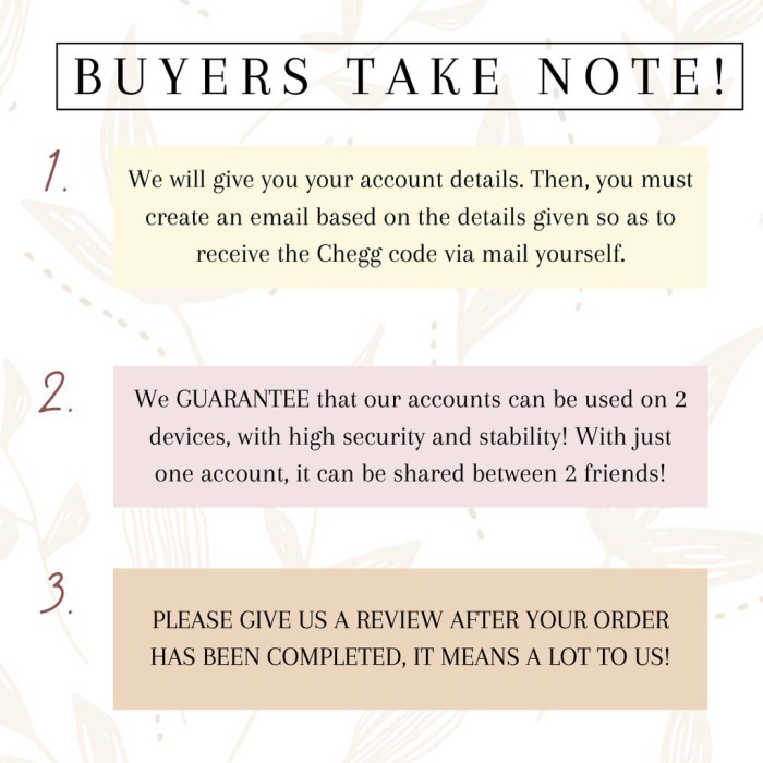 [CHEAPEST & FASTEST] Chegg Premium Study Pack Private Account 100% Original Unlimited Answers Unlocks 20