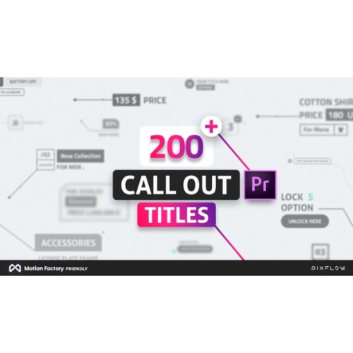 Premiere Pro / Line Call Out Titles / Mogrt Template