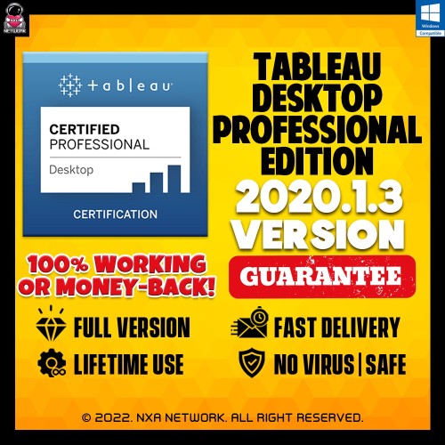 💎Tableau Desktop Professional Edition 2020.1.3 + GUIDE | ✅JUL 2022 | Full Version | Lifetime | Premium | No Virus