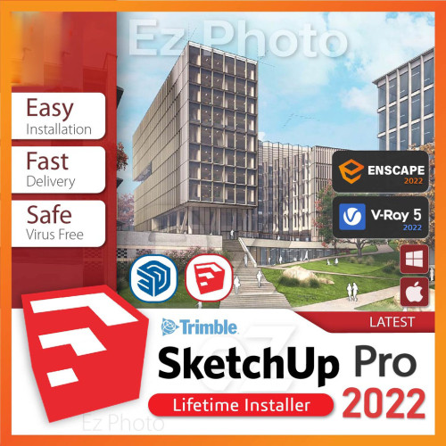 [New] SketchUp Pro 2022 / 2020 + Vray Next 5.20 + Enscape 3.3 - Windows / Mac Lifetime Installer