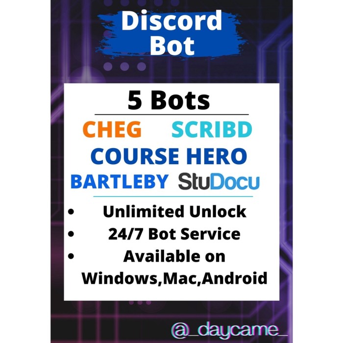 [ All In One ] Discord Server | Chegg + Course Hero + Bartleby + Scribd + StuDocu Unlock [ 24/7 Discord Bot ]