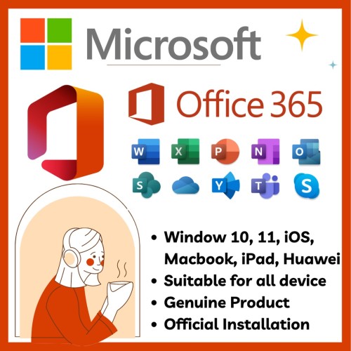 Microsoft Office 365 Premium Account Genuine (Window PC i0S MacB00k Android Tablet)