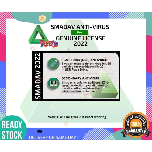 ORI KEY🔥 SMADAV AntiVirus 2022 Pro Premium [GENUINE LICENSE] 🛡️ Official Download | Custom ID | Random ID