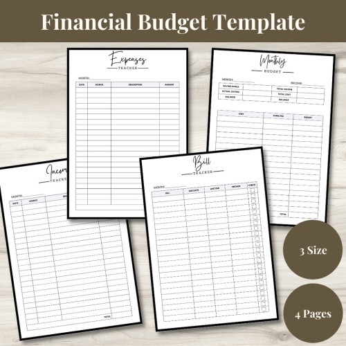 [Template] Financial Budget Template Income Tracker Bill Tracker Expenses Tracker Monthly Budget Planner PDF Printable