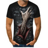 Skull 3D Digital Printing Round Neck Short Sleeve Men's T-shirt