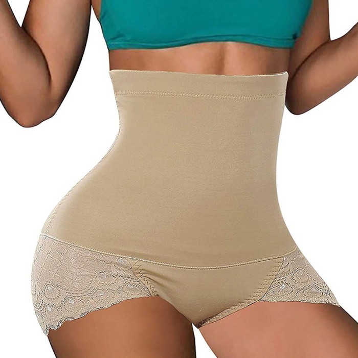 High Waisted Hip Lifting Panties Absorbs Moisture Women Lace Underwear