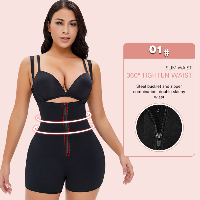 Black Body Shapewear Open Butt Lifter Adjust Straps Flat Belly Plus Size