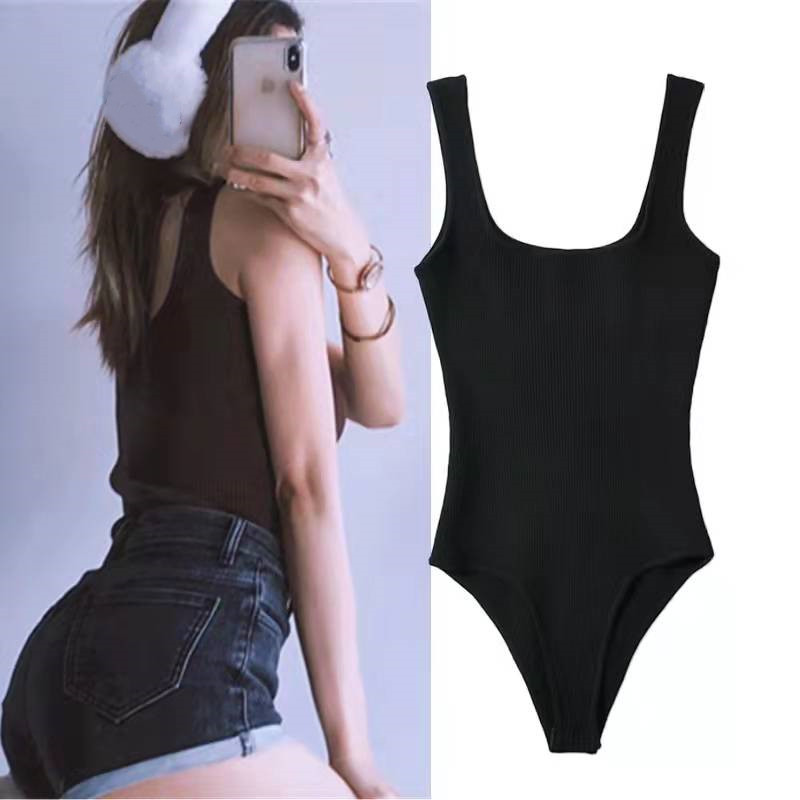 Slimming Tank Top Bodysuit Stretch Abdomen Control Thong Jumpsuit