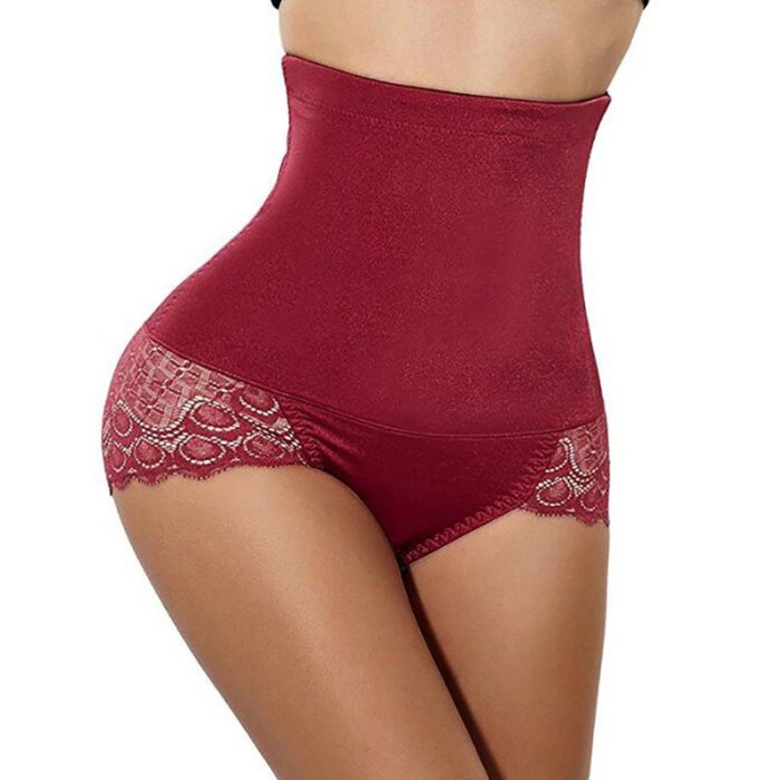 High Waisted Hip Lifting Panties Absorbs Moisture Women Lace Underwear