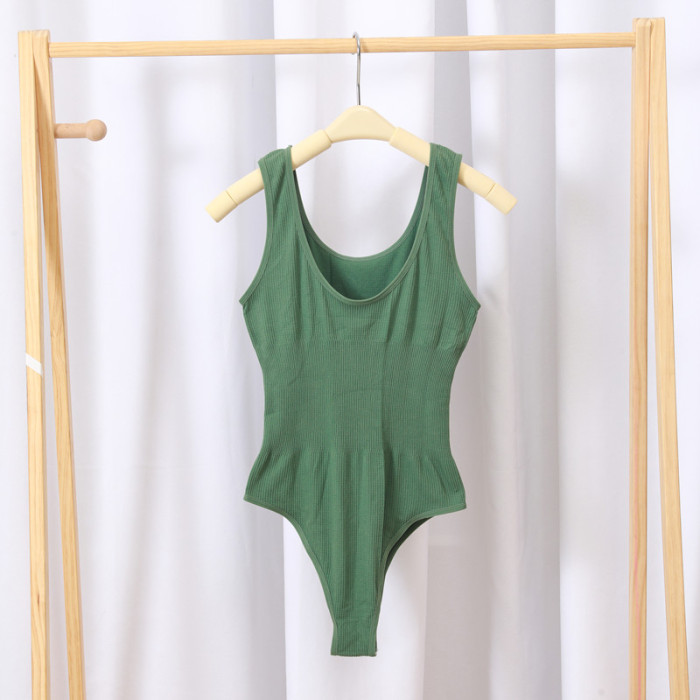 Slimming Tank Top Bodysuit Stretch Abdomen Control Thong Jumpsuit