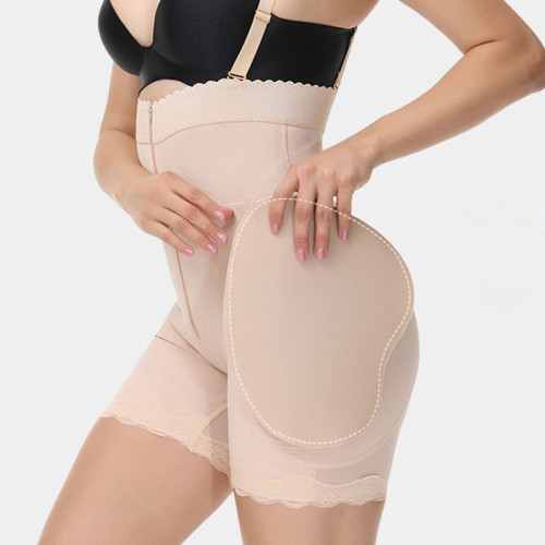 Breathable Butt Lifter Hip Padding Shorts Colombian Belly Slimming Zipper