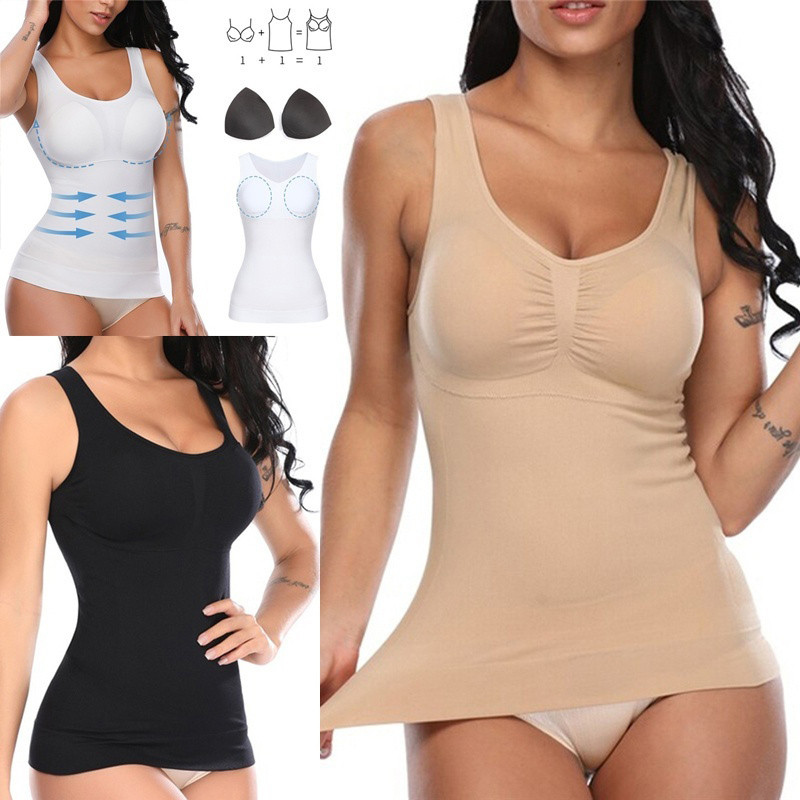 Invisible Slimming Vest Shaper Removable Pads Push Up Underwear