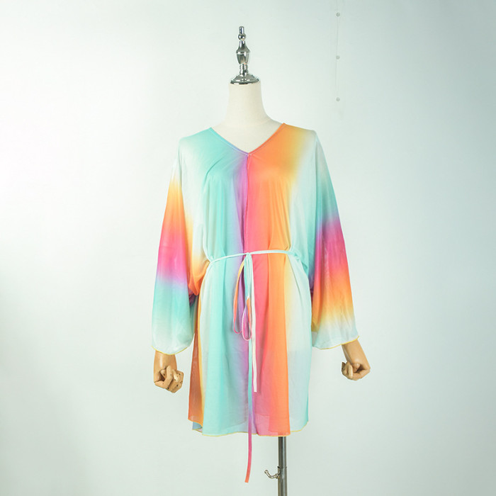 Wholesale Tie-Dye Bikini Cover Up Beach Sun Protection 2022
