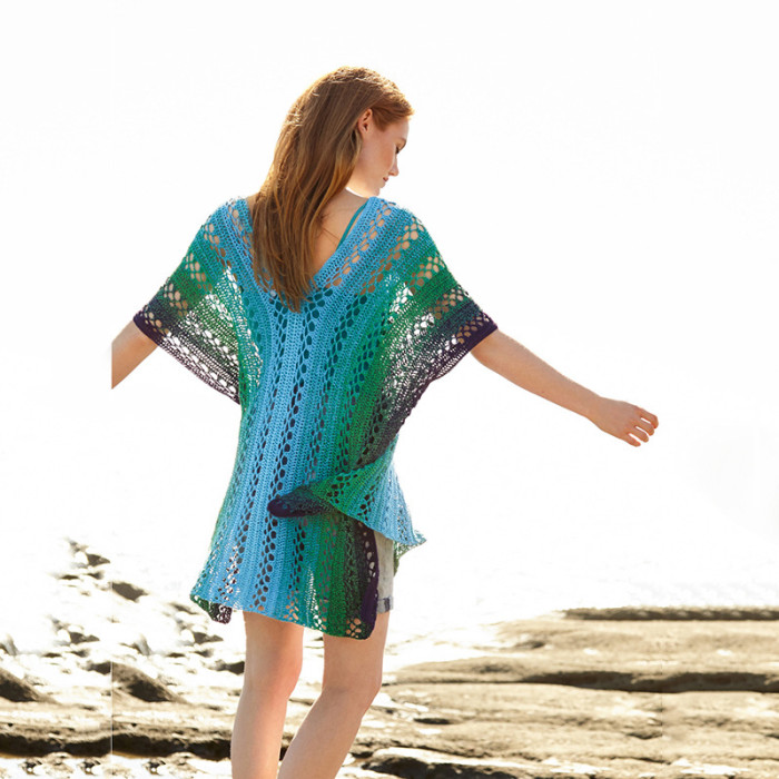 Wholesale Gradient Beach Bikini Cover Up Knitted Hollow 2022 New