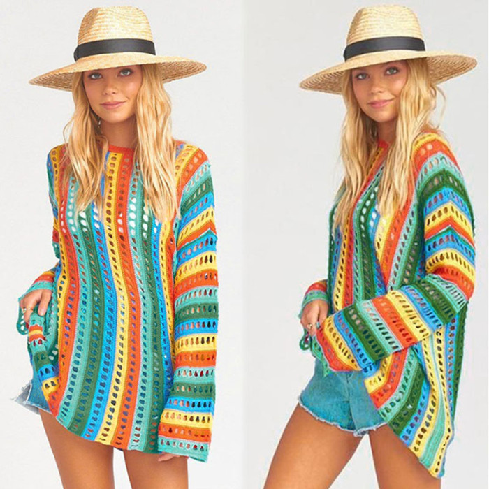 Wholesale Women Knitted Beach Cover Ups Cut Out 2022