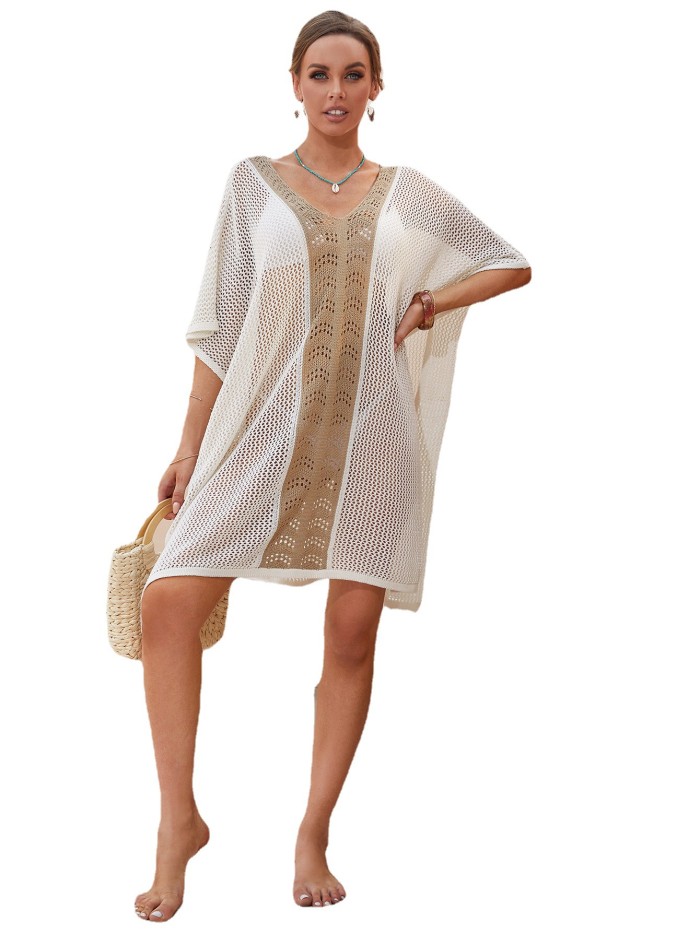 Wholesale V-Neck Mesh Beach Bikini Cover Up Cutout 2022