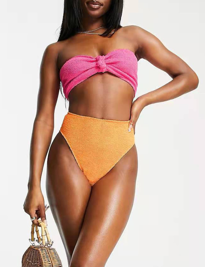 Wholesale Sexy Bandeau High Waisted Bikini Knot 2022 New