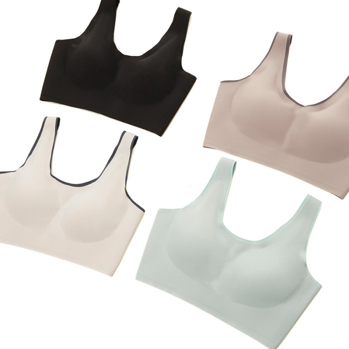 Breathable Mesh Sports Bra Removable Pads Stretchy Tops