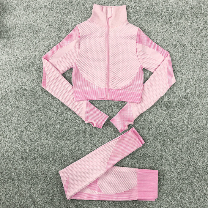 Large Size Exercise Wear Suit High Neck Zip Sports Jacket and Leggings