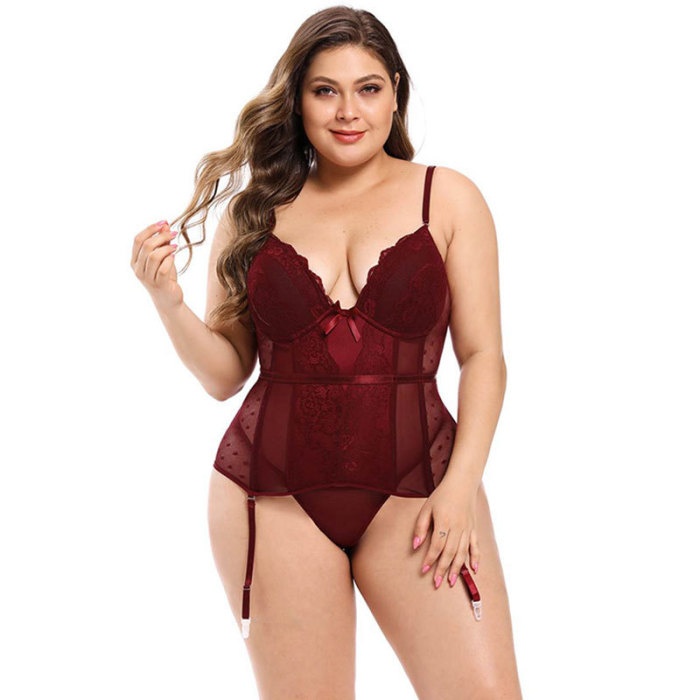 Comfy Push Up Bustier Tops Suspender Belt with Panties Lingerie Set