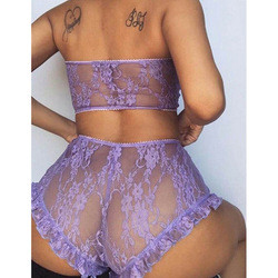 Lightweight Strapless Bralette Lace Panties Soft Lingerie Sets for Girls