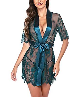 Wholesale Multi-Colored Eyelash Lace Lingerie Babydoll Set Satin Ties