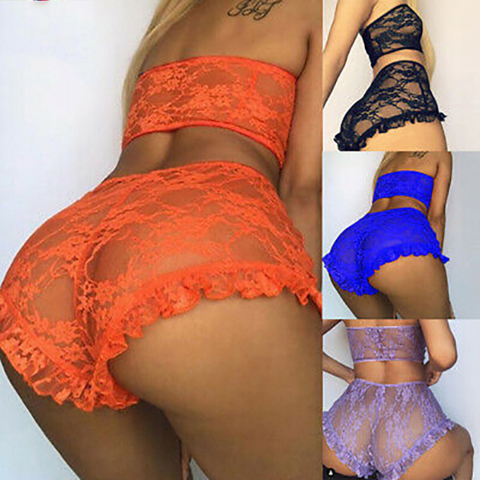 Lightweight Strapless Bralette Lace Panties Soft Lingerie Sets for Girls