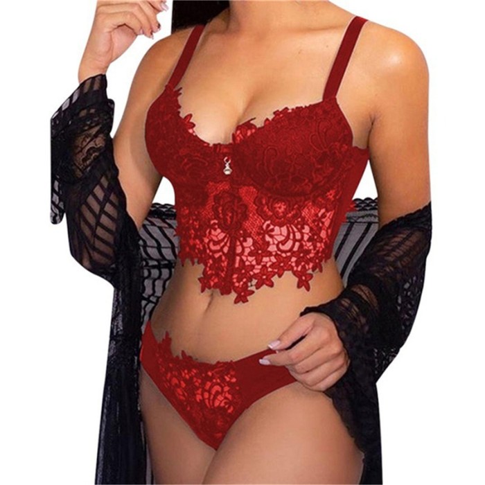 Women Push Up Lace Bra and Panty Sexy Lingerie Set Suppliers