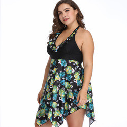 New Hot Selling Large Swimsuit Skirt Print Ruffle Halter Neck Factory Price