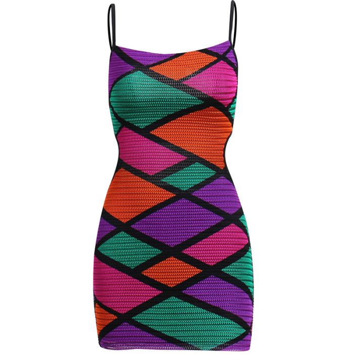 Ladies Colorful Cami Straps Club Dress Open Back Lace-Up Summer Vendors