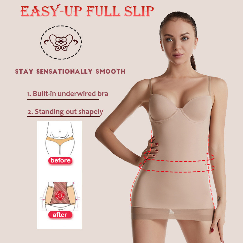 Wholesale Slim Body Shaper Dress Built-in Bra Full Slip Girdle Tight Underwear