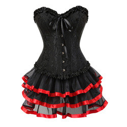 Women's Vintage Steampunk Corset Dress Victorian Retro Gothic Corset Burlesque Lace Corset and Bustiers Costume