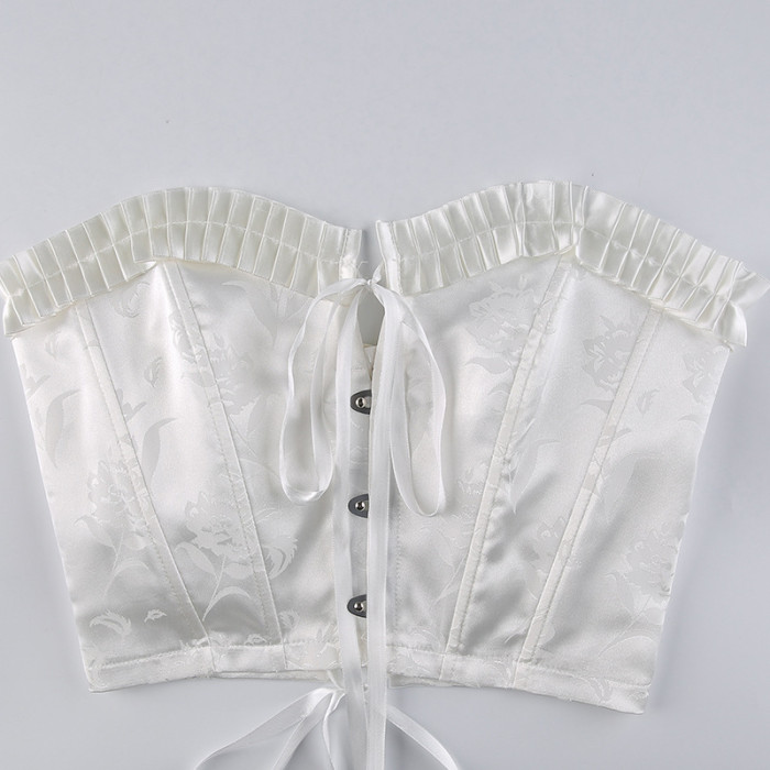 Vintage sexy summer slimming women lace up overbust bustier corset tops