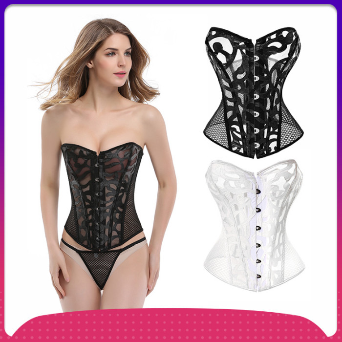 Fashion Sexy Bra Lace black Corset waist trainer for women plus size