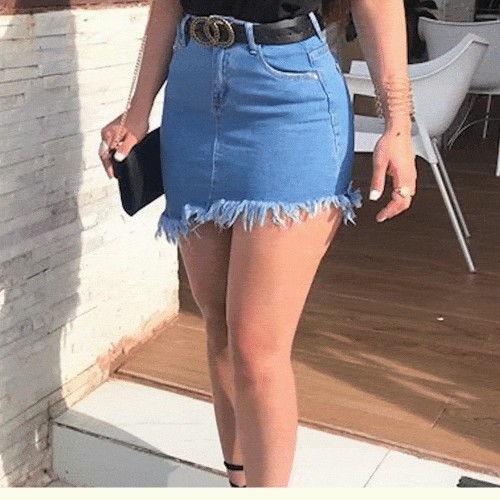 Wholesale New Women Vintage Summer Fringed Denim Mini Skirt Skinny Suppliers