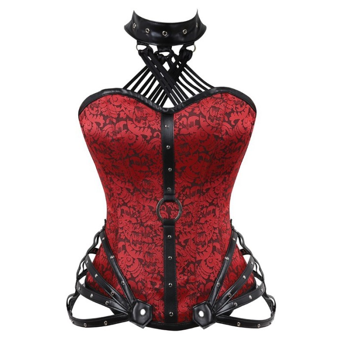 Women Corset Steel bone Sexy Slim Burlesque Satin Body Shaper Overbust Boned Lace upCorset Bustier Overbust Corset