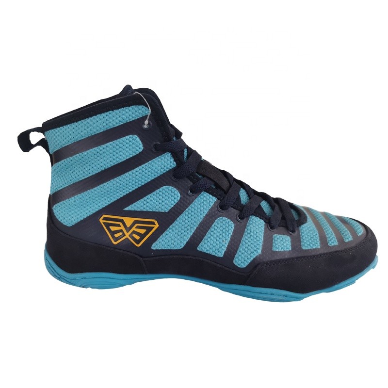 Blue Breathable Mesh Men/Women Wrestling Boxing Shoess