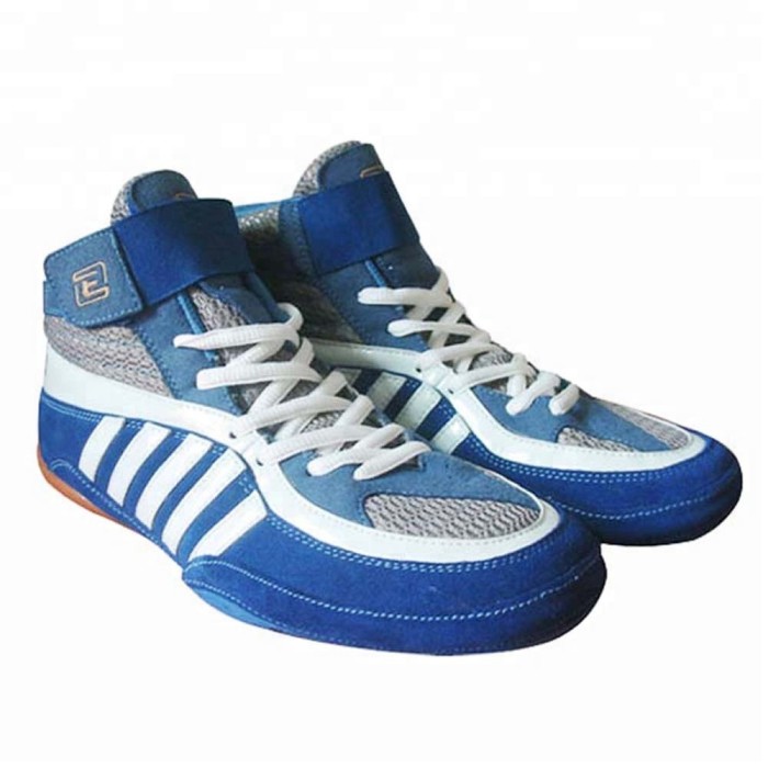 Blue Genuine Leather Inflict Wrestling Boots for Men