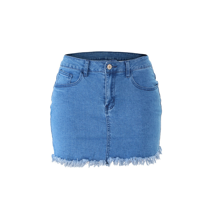 Wholesale New Women Vintage Summer Fringed Denim Mini Skirt Skinny Suppliers