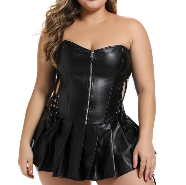 Overbust Corset Plus Size Sexy Corselet Corsets and Bustiers Tops Black Lingerie Corset Dress