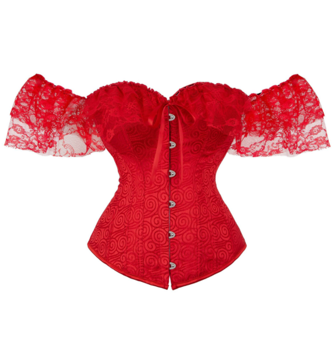 wholesale high quality 2022 women clothes lace masquerade tunic tops short sleeve corset tops for women