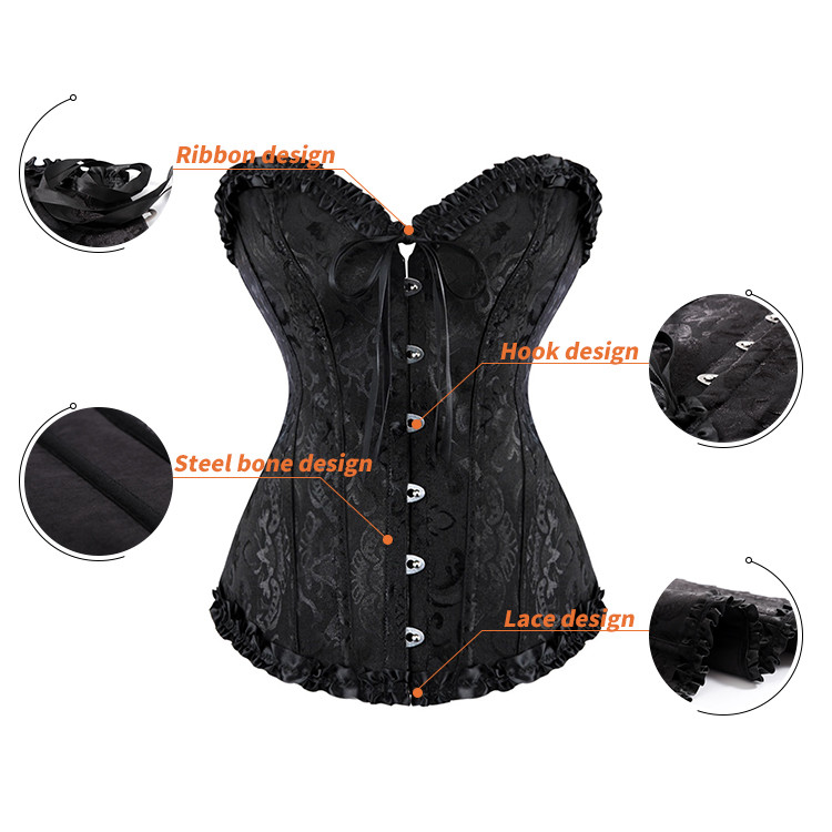 Hot selling spandex lace steel bone corset waist trainer corset