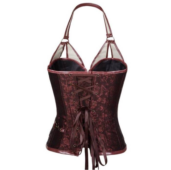 Quick Leather Plus Size Corset Bandage Short Crop Top Vest for Women Sexy Bondage Lace Up Bustier Steampunk Corset