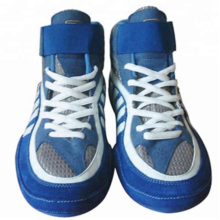 Blue Genuine Leather Inflict Wrestling Boots for Men